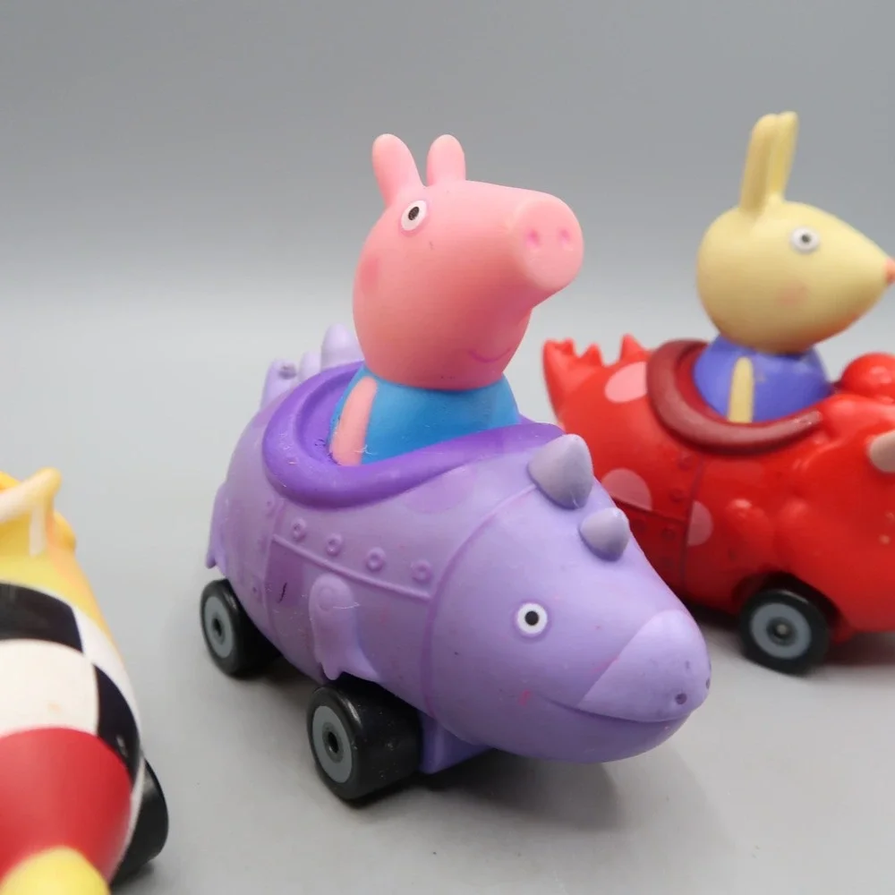 Peppa Pig Mini Buggies Racers Cars Peppa Dinosaur  Lot of 3 Toys Figures